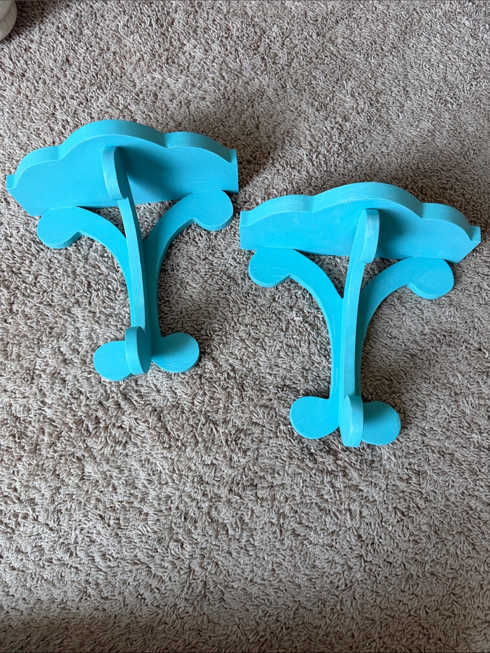 Pottery Barn Kids Aqua Decorative Wall Bracket Pair